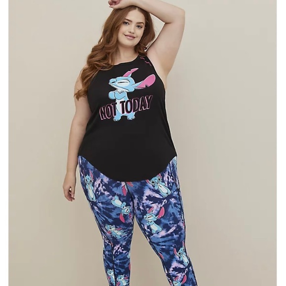 SOLD! DISNEY LILO & STITCH ACTIVE TANK - PERFORMANCE COTTON NOT TODAY BLACK - Picture 2 of 10